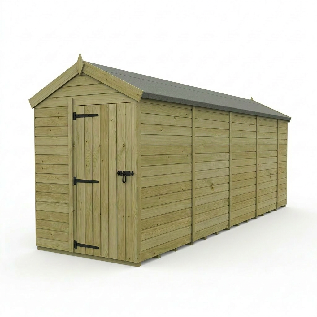 5 x 18 Apex Shed (Single Door, No Windows) - view 4