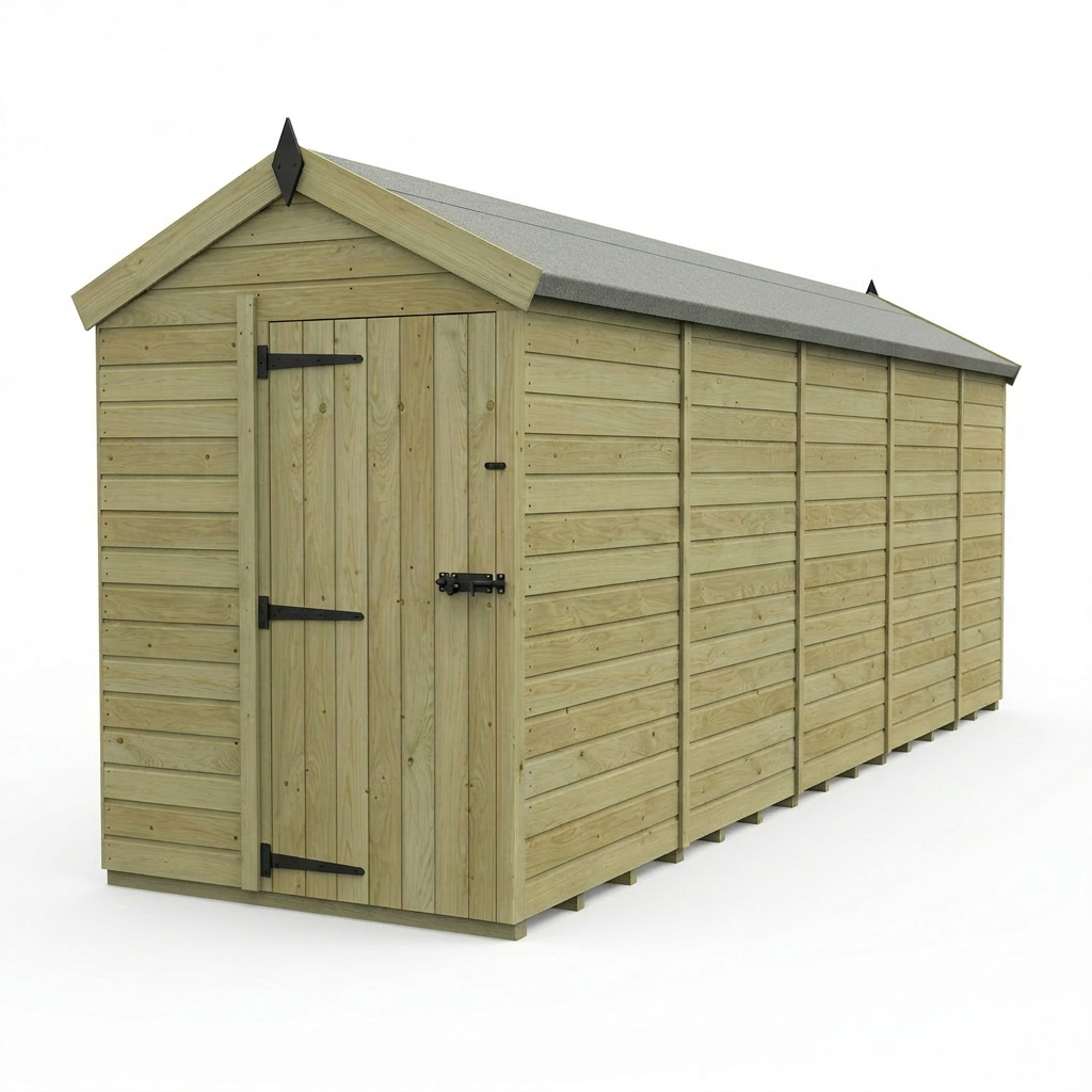5 x 19 Apex Shed (Single Door, No Windows) - view 4