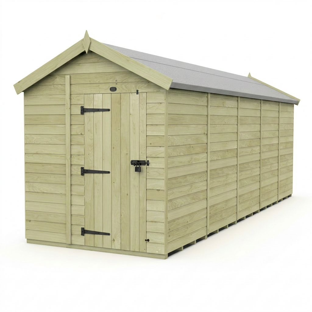 6 x 20 Apex Shed (Single Door, No Windows) - view 4