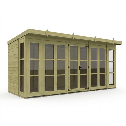 16 x 6 Georgian Window Pent Summer House - view 4