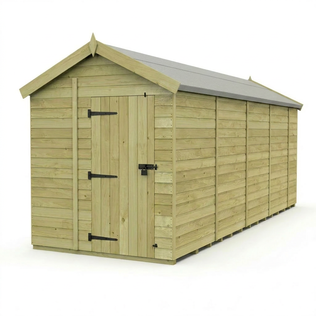 6 x 19 Apex Shed (Single Door, No Windows) - view 5