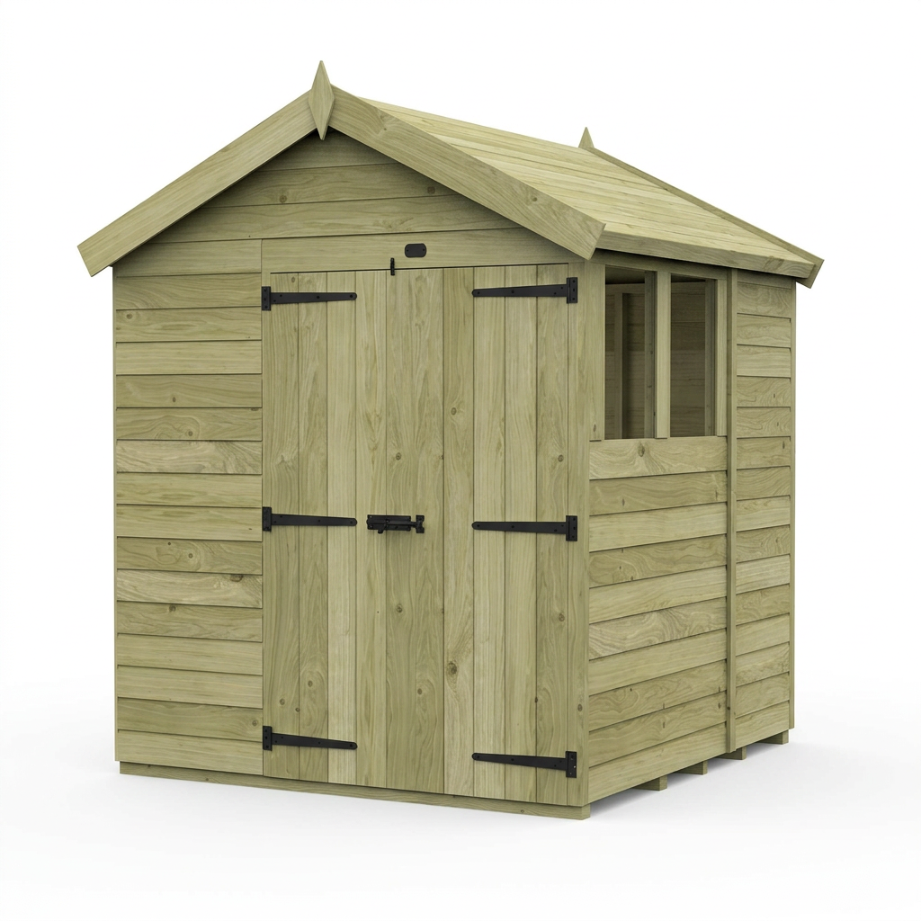 7 x 6 Apex Shed (Double Door, With Windows) - view 6