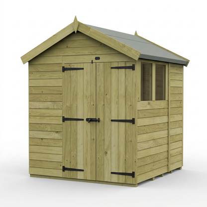 6 x 7 Apex Shed (Double Door, With Windows) - view 6
