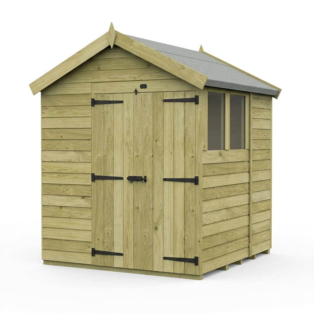 7 x 7 Apex Shed (Double Door, With Windows) - view 6