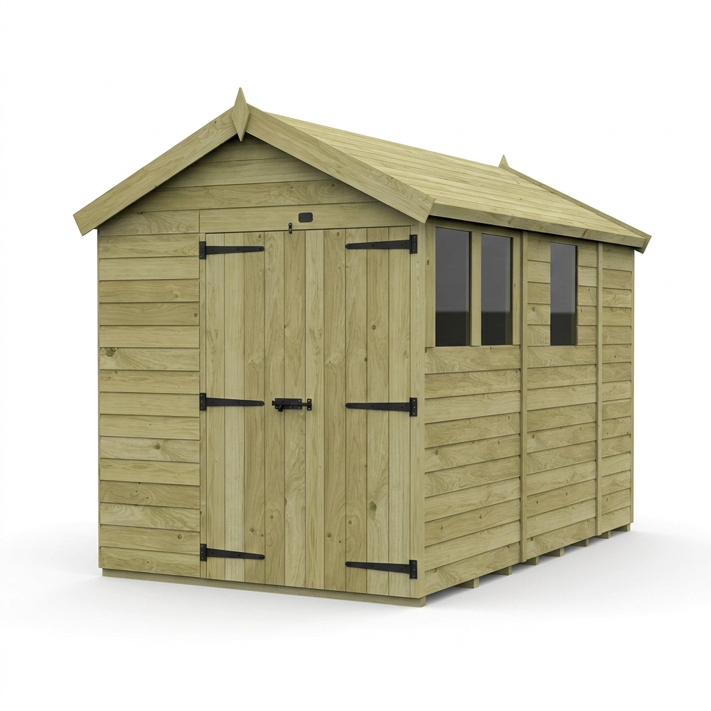 6 x 9 Apex Shed (Double Door, With Windows) - view 6