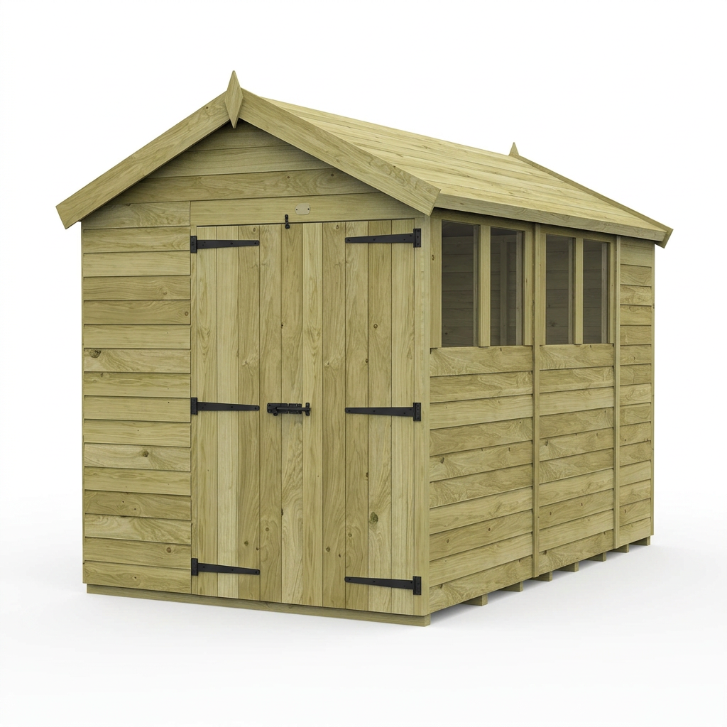 7 x 10 Apex Shed (Double Door, With Windows) - view 6