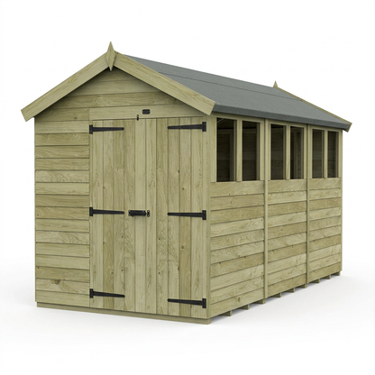 7 x 12 Apex Shed (Double Door, With Windows) - view 6