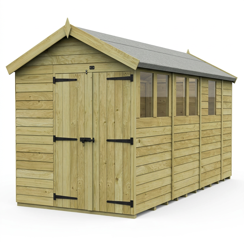 7 x 13 Apex Shed (Double Door, With Windows) - view 6