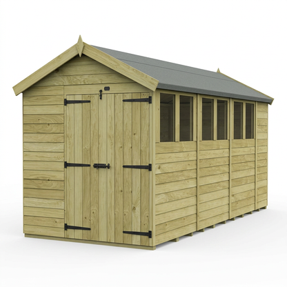 7 x 15 Apex Shed (Double Door, With Windows) - view 3