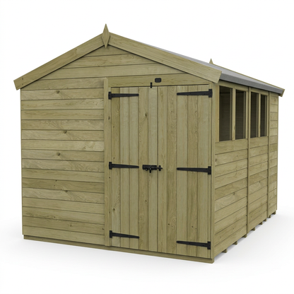 8 x 15 Apex Shed (Double Door, With Windows) - view 3