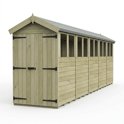 4 x 20 Apex Shed (Double Door, With Windows) - view 6