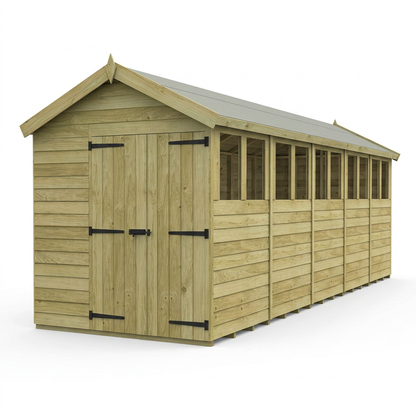6 x 20 Apex Shed (Double Door, With Windows) - view 3