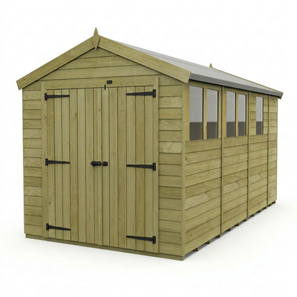 8 x 13 Apex Shed (Double Door, With Windows) - view 3