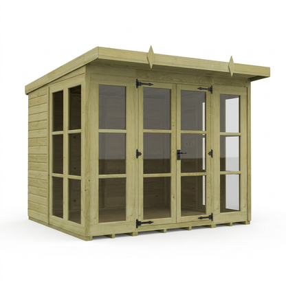 8 x 7 Georgian Window Pent Summer House - view 4