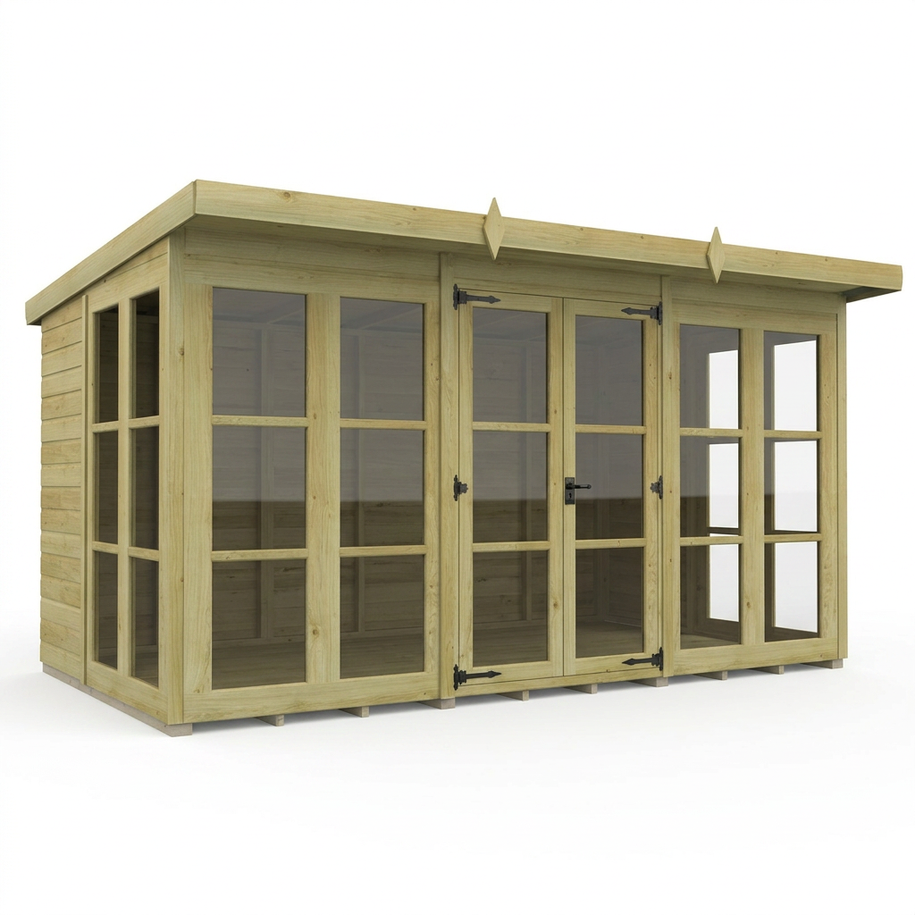 12 x 7 Georgian Window Pent Summer House - view 3