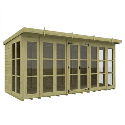 16 x 7 Georgian Window Pent Summer House - view 3
