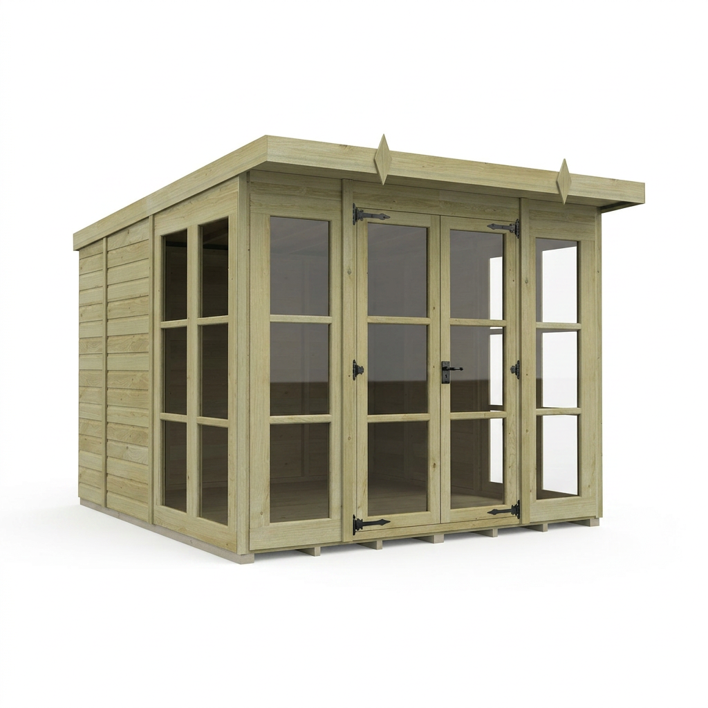 8 x 9 Georgian Window Pent Summer House - view 3