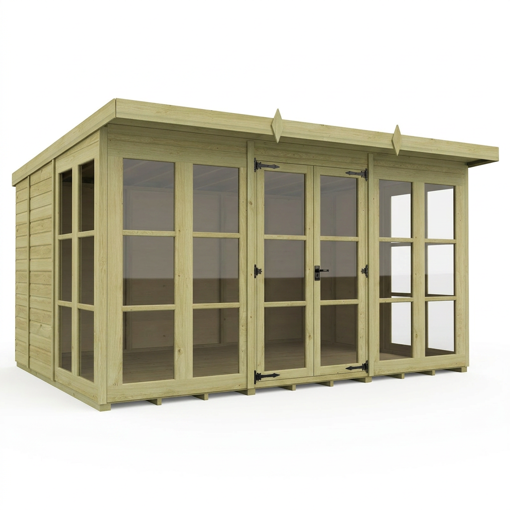 12 x 9 Georgian Window Pent Summer House - view 5