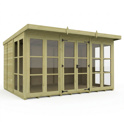 12 x 9 Georgian Window Pent Summer House - view 5