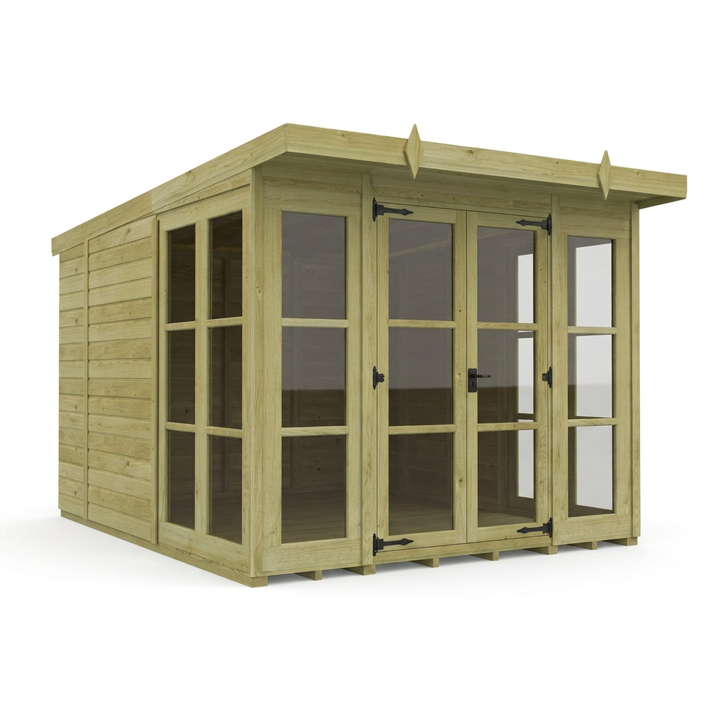 8 x 10 Georgian Window Pent Summer House - view 4