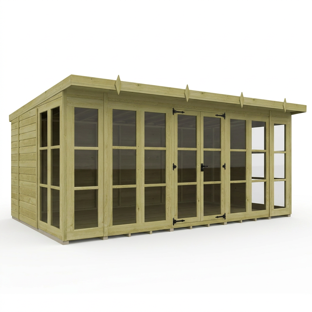 16 x 10 Georgian Window Pent Summer House - view 3