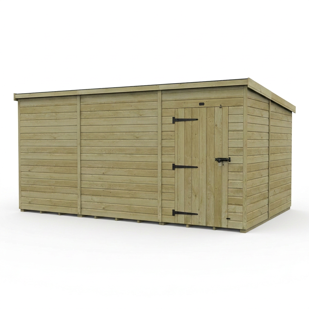 17 x 10 Pent Shed (Single Door, No Windows) - Pent Shed
