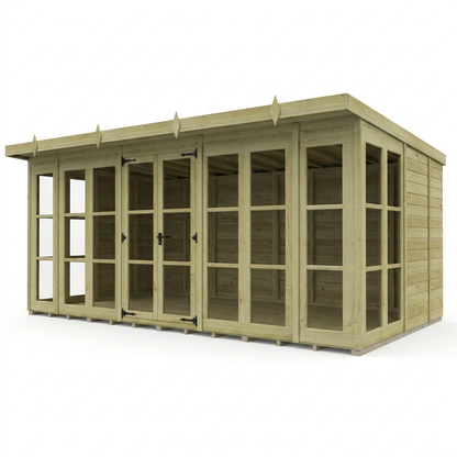 16 x 9 Georgian Window Pent Summer House - Georgian Summer House