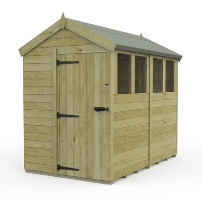 5 x 8 Apex Shed (Single Door, With Windows) - view 3