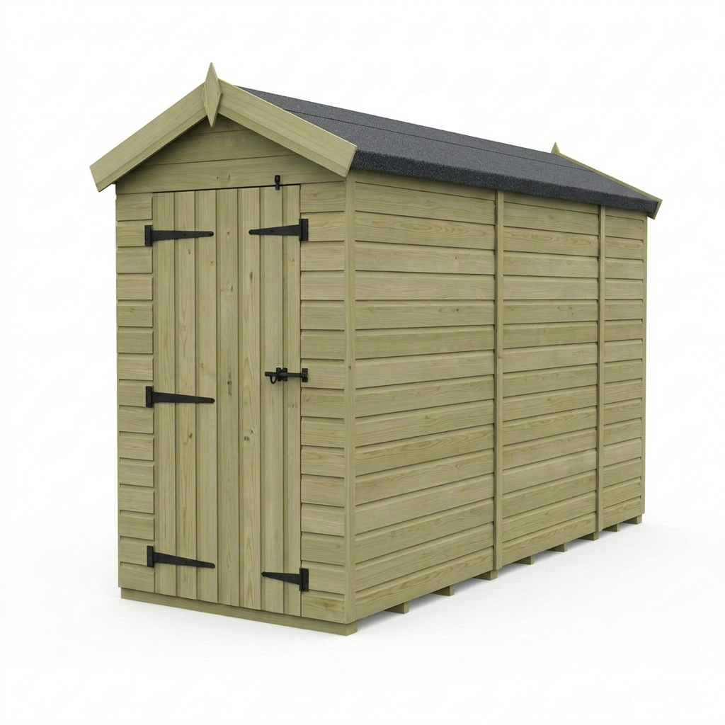 4 x 9 Apex Shed (Double Door, No Windows) - view 4
