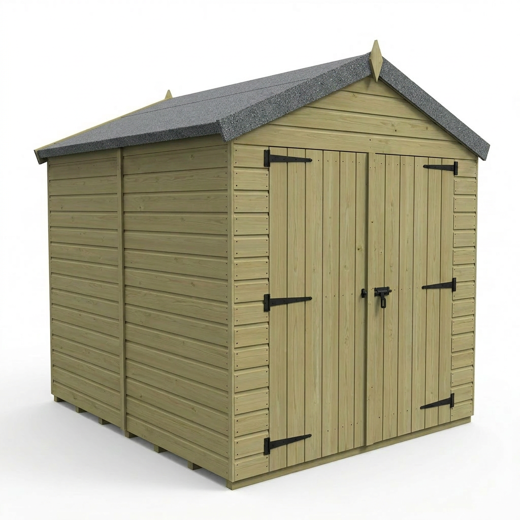 8 x 8 Apex Shed (Double Door, No Windows) - view 3