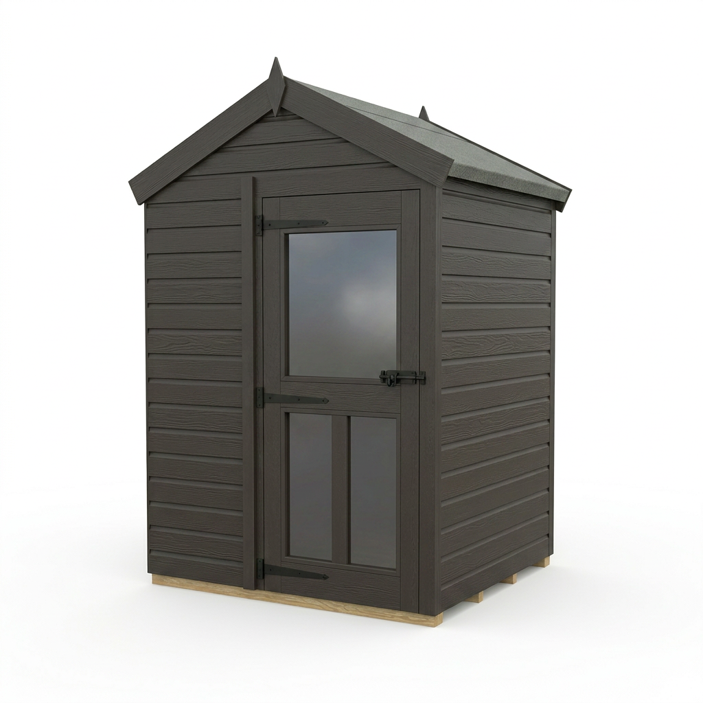 5 x 4 Composite Apex Shed (Single Door, With Windows) - Composite Apex Shed
