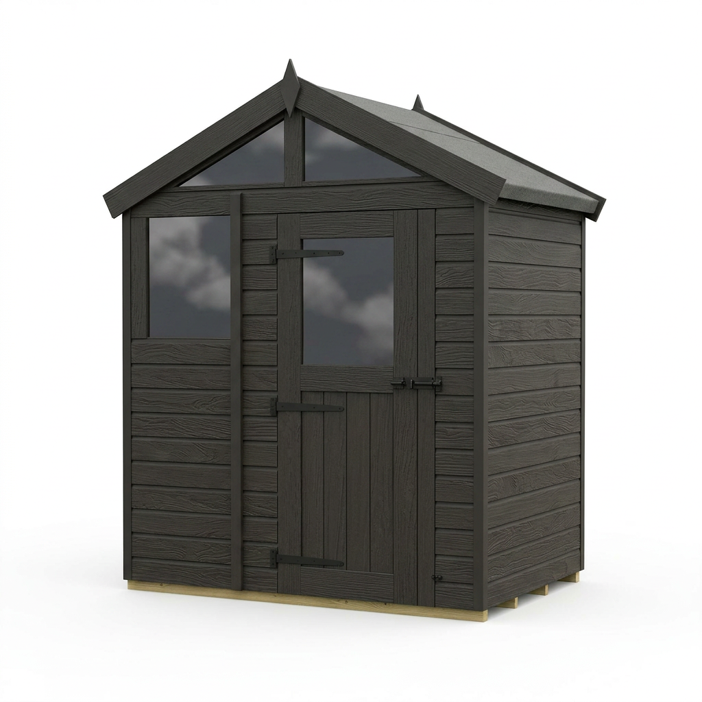 6 x 4 Composite Apex Shed (Single Door, With Windows) - Composite Apex Shed