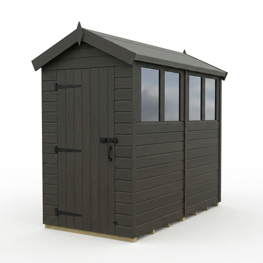 8 x 4 Composite Apex Shed (Single Door, With Windows) - Composite Apex Shed