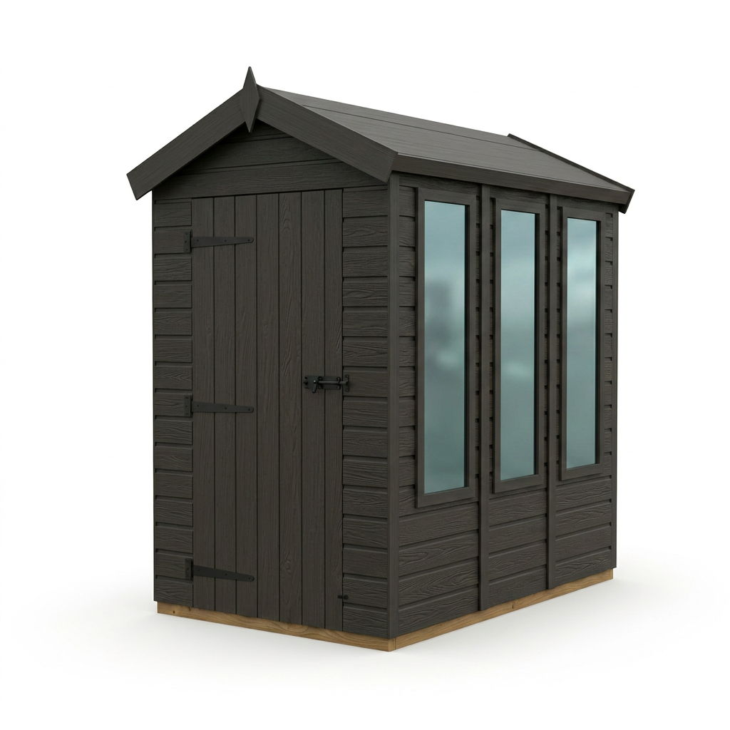 4 x 5 Composite Apex Shed (Single Door, With Windows) - Composite Apex Shed
