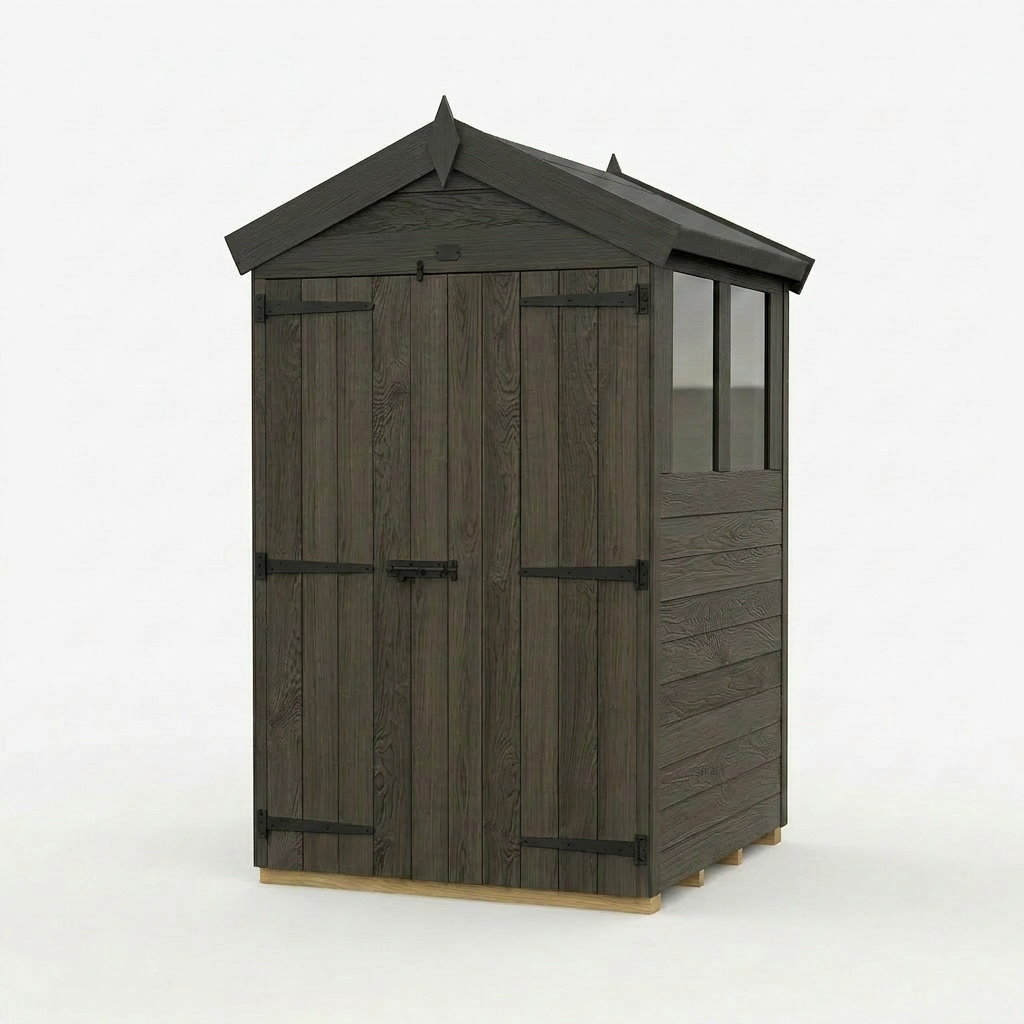4 x 4 Composite Apex Shed (Single Door, With Windows) - Composite Apex Shed