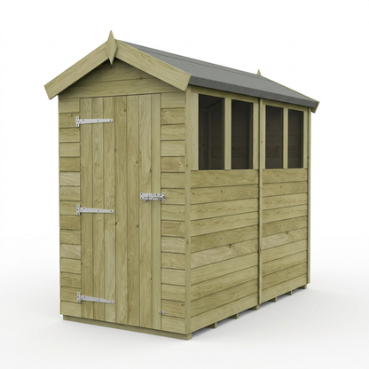8 x 4 Apex Shed (Single Door, With Windows) - view 3