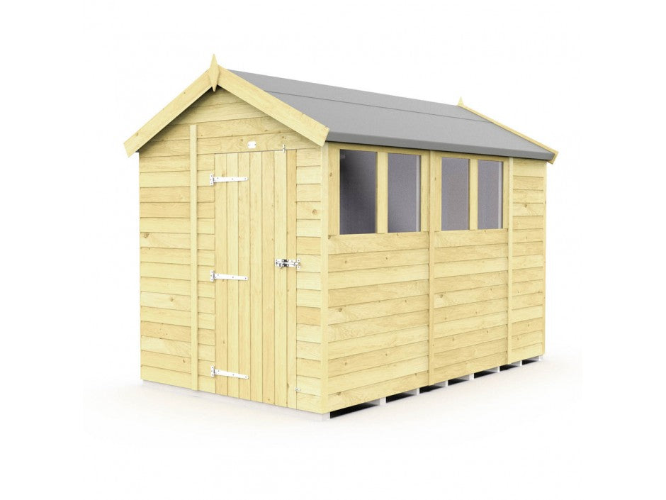 6 x 11 Apex Shed (Single Door, With Windows) - view 4