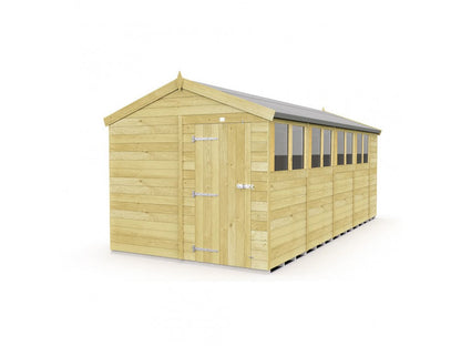 8 x 19 Apex Shed (Single Door, With Windows) - view 4
