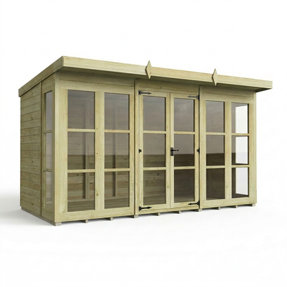 12 x 6 Georgian Window Pent Summer House - view 4