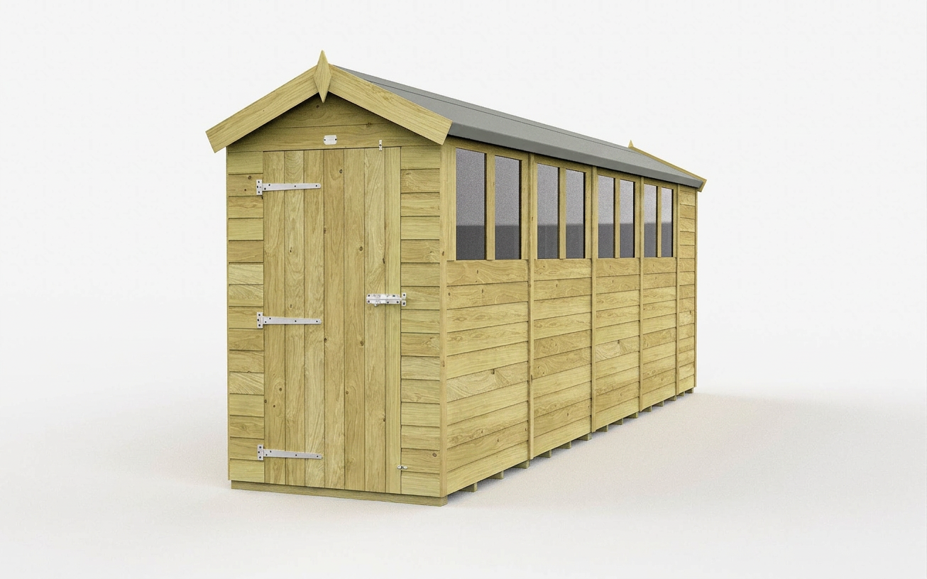 4 x 18 Apex Shed (Single Door, With Windows) - view 4